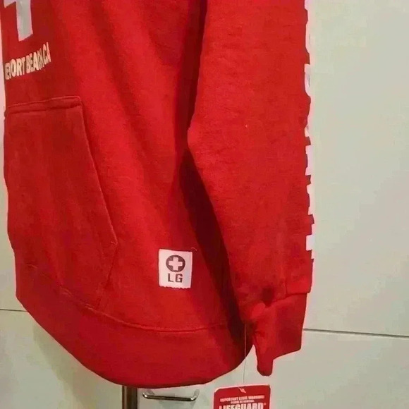 NWT Popularity Products Licensed Red Unisex Lifeguard Hoodie Hooded Sweatshirt - Picture 4 of 12